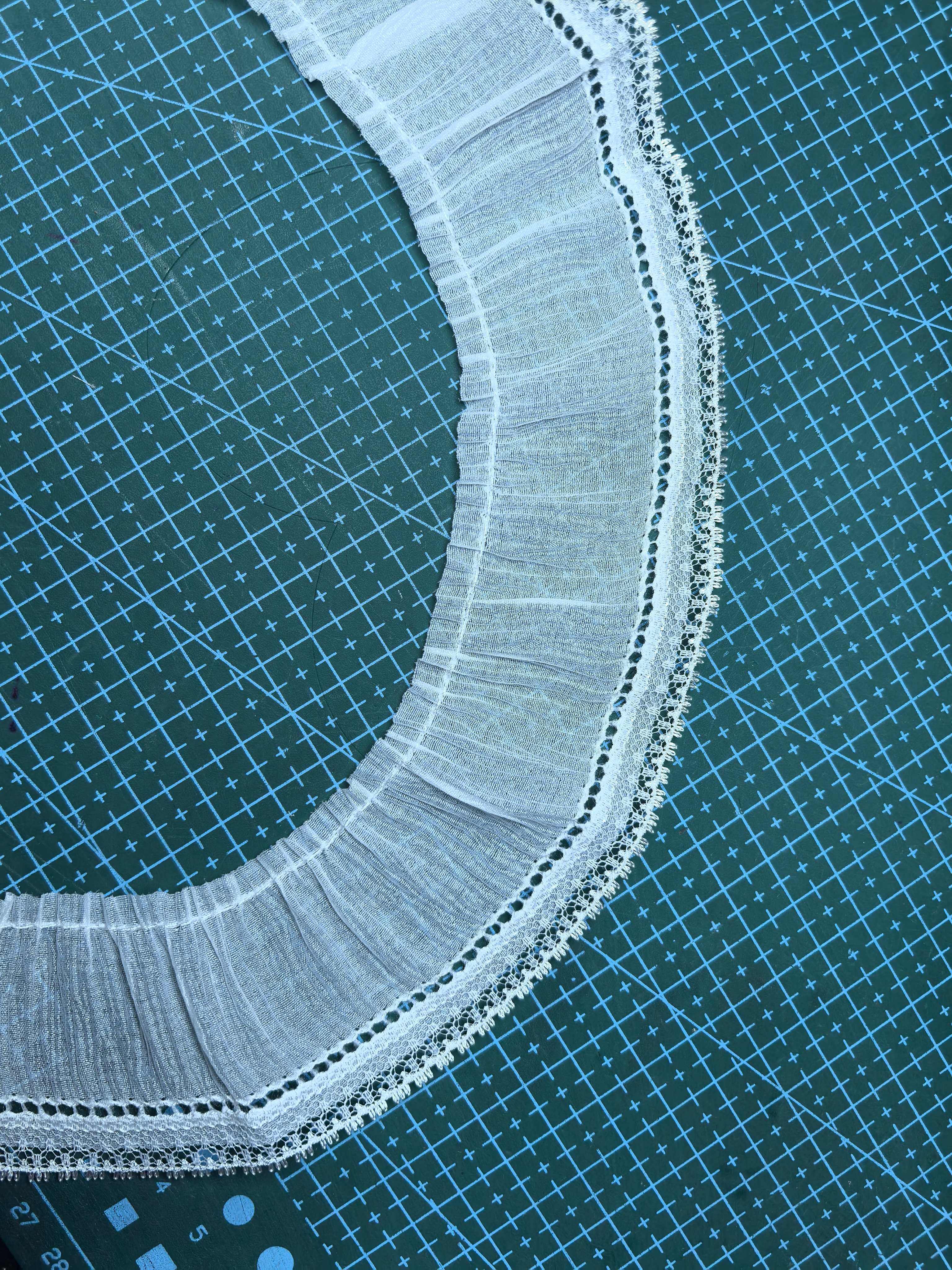 4.5-5 厘米宽 （仿丝皱）对丝蚂蚁睫毛镂空蕾丝褶皱荷叶花边辅料