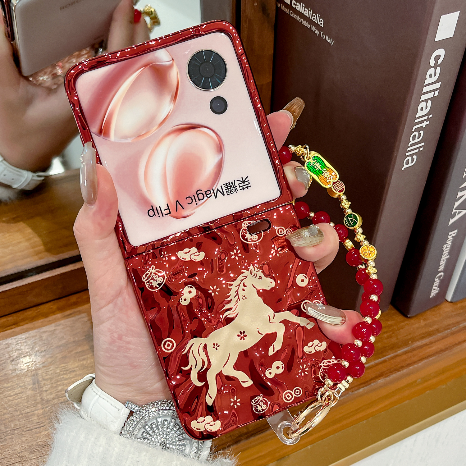 金色马适用荣耀折叠屏手机壳