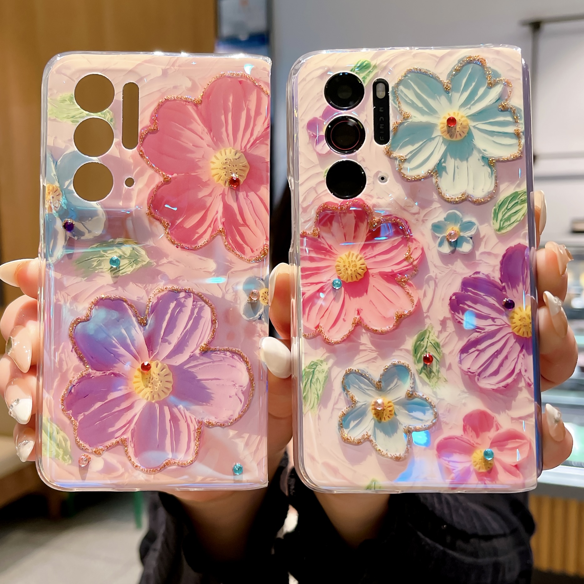 OPPOFindN点钻油画花朵软壳