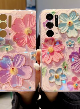 OPPOFindN点钻油画花朵软壳