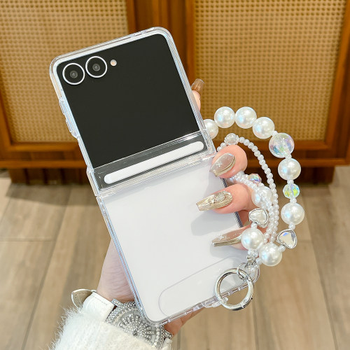 适用三星Galaxy Z Flip7折叠屏手机壳透明全包磁吸中轴带手链zflip6硬壳防摔保护套超薄简约新款中轴保护5代