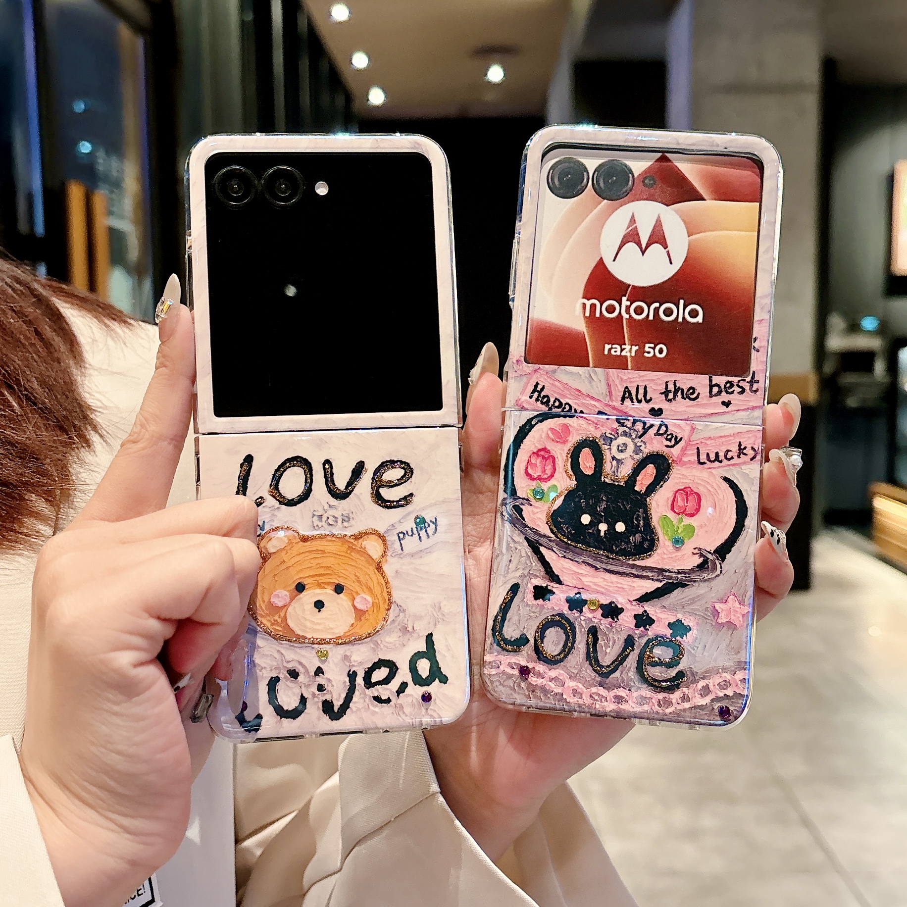 点钻油画卡通摩托罗拉moto手机壳