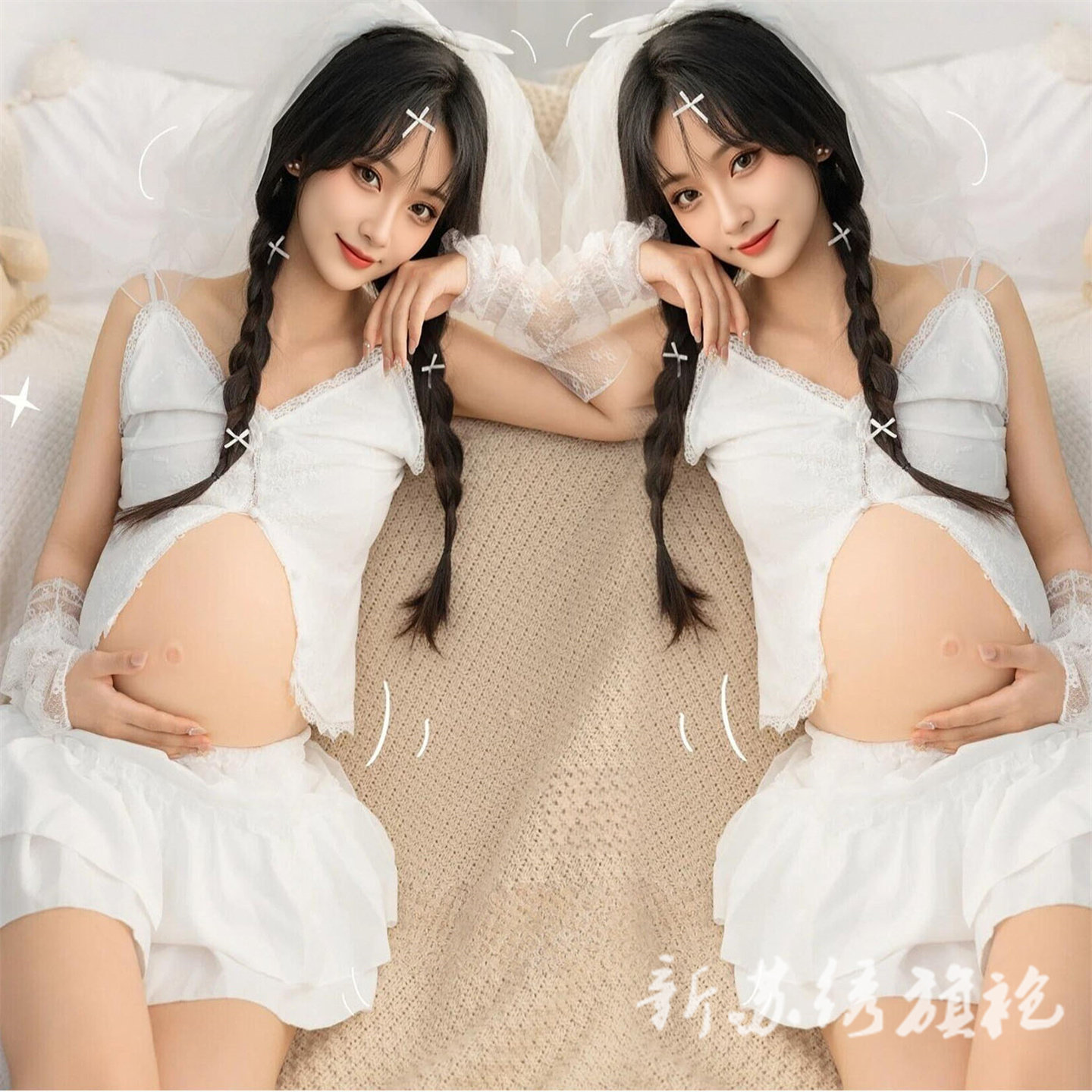 依媚坊孕妇写真纯欲拍照服