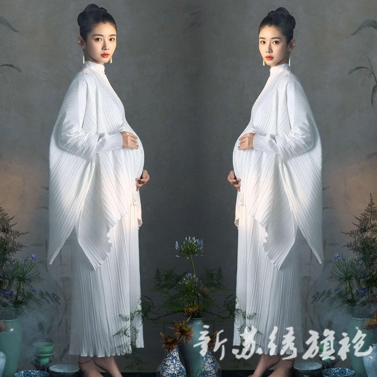 依媚坊新中式禅意孕妇旗袍写真