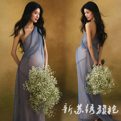 依媚坊中式复古油画风孕妇摄影服