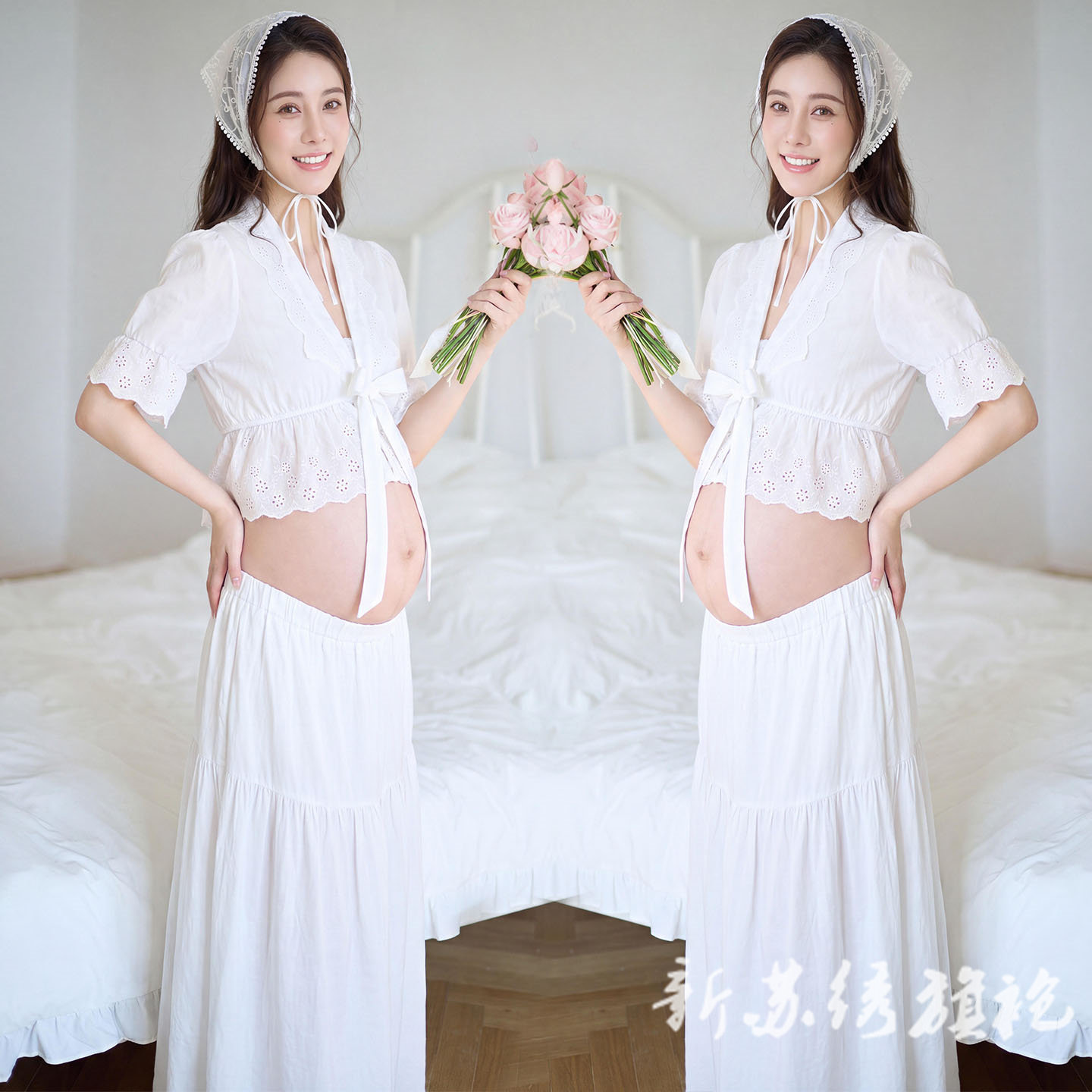 依媚坊法式甜美孕妇蕾丝摄影服