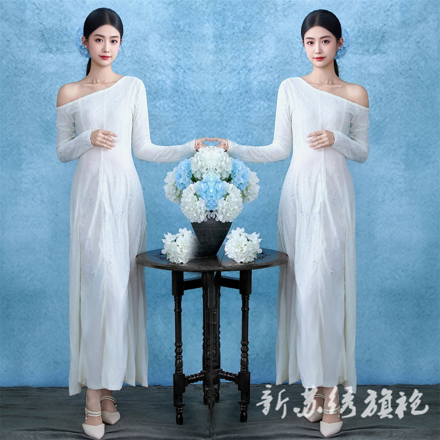 依媚坊国风禅意温柔孕妇写真服装