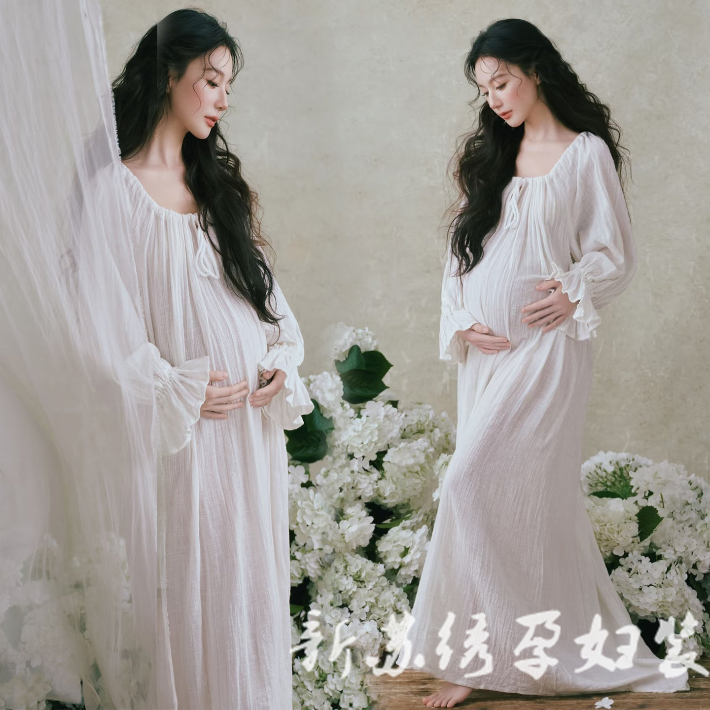 法式复古中式禅意风连衣裙孕妈咪