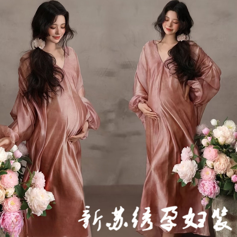 影楼新款孕妈咪复古高级感粉色甜美连衣裙孕妇大肚照写真照摄影服,孕妇装/孕产妇用品/营养,影楼服装,淘宝优惠券,粉丝福利购,淘宝优惠卷