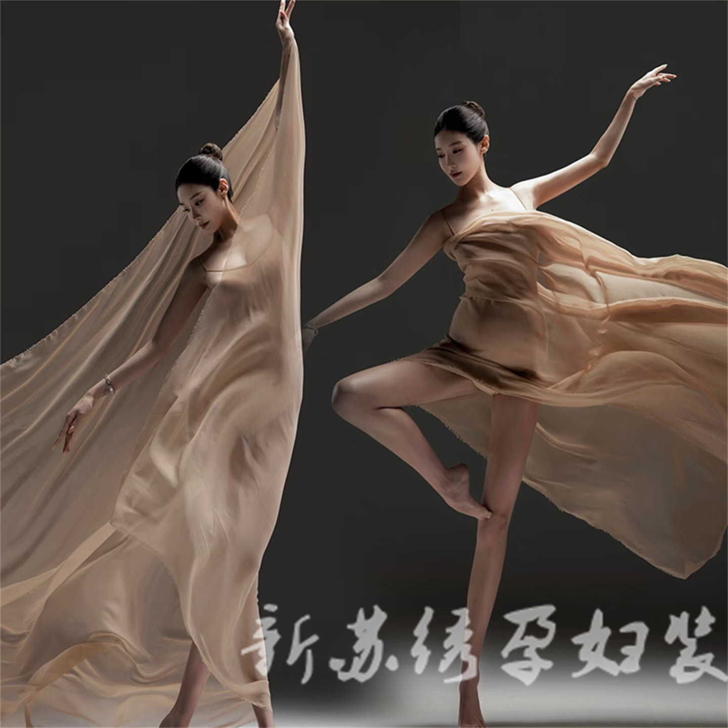 孕妇写真飘逸网纱芭蕾艺术照服装