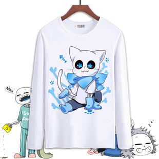 传说之下周边长袖T恤 骷髅兄弟undertale游戏二次元秋冬衣服男女
