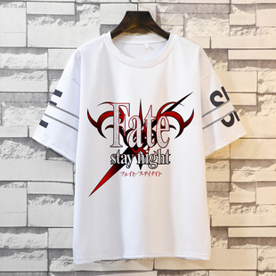 fate go黑贞德尼禄吾王saber男女动漫周边二次元宽松短袖T恤夏季