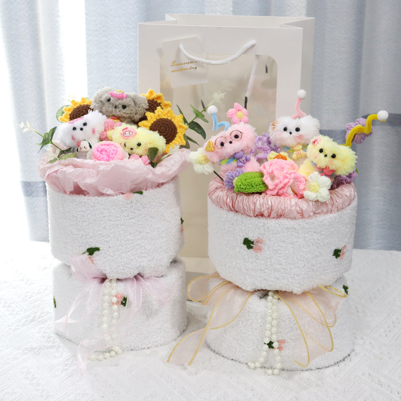 扭扭棒小狗玩偶花束成品diy花束女生六一儿童节孩子女孩生日礼物