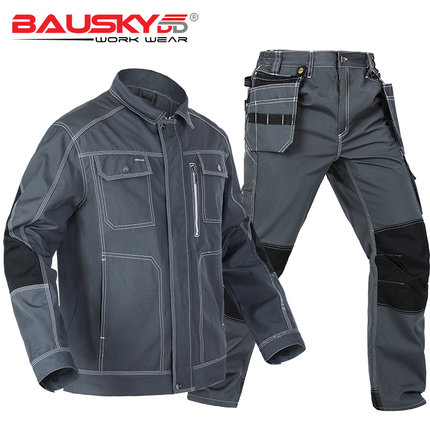 保世基工装多兜涤棉男秋多功能安防耐磨结实劳保服技工作制服套装
