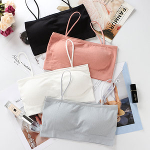 吊带裹胸上衣带胸垫小背心