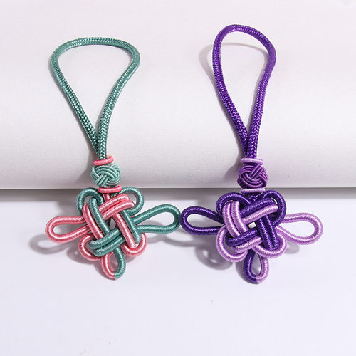 双拼色吉祥中国结双色结DIY车挂包挂民族风汉服吊坠古风挂件配饰