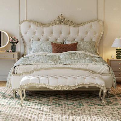 法式轻奢宫廷实木雕花床尾凳美式衣帽间长凳换鞋凳卧室长条凳