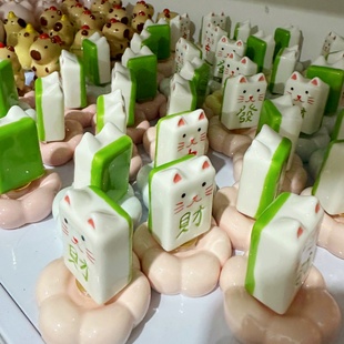 景德镇网红麻将转转麻将发财中转转车载摆件随手礼