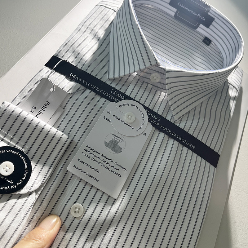 200支男士格子商务长袖衬衫高端品质免烫抗皱衬衣男专柜正品新款