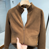 立领休闲装 奥利绒卫衣男冬季 加厚纯色摇粒绒外套男开衫 宽松保暖潮