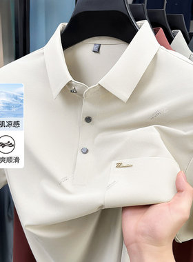 中年男士口袋款短袖T恤夏季新款爸爸装休闲POLO衫上衣父亲节礼物