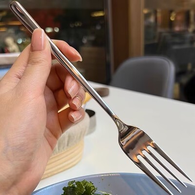 出德国精致!304不锈钢叉子长柄餐厅西餐具主餐叉沙拉叉成人叉子