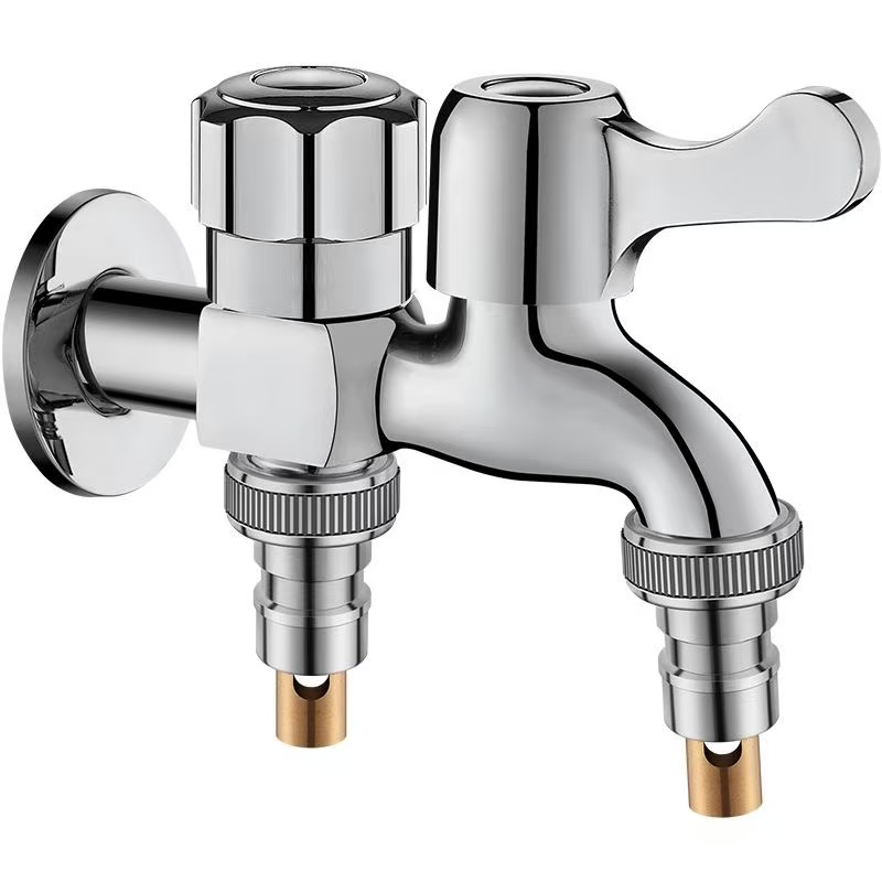 洗衣机水龙头自动止水阀专用一分二接头一进二出全铜双出双头两用