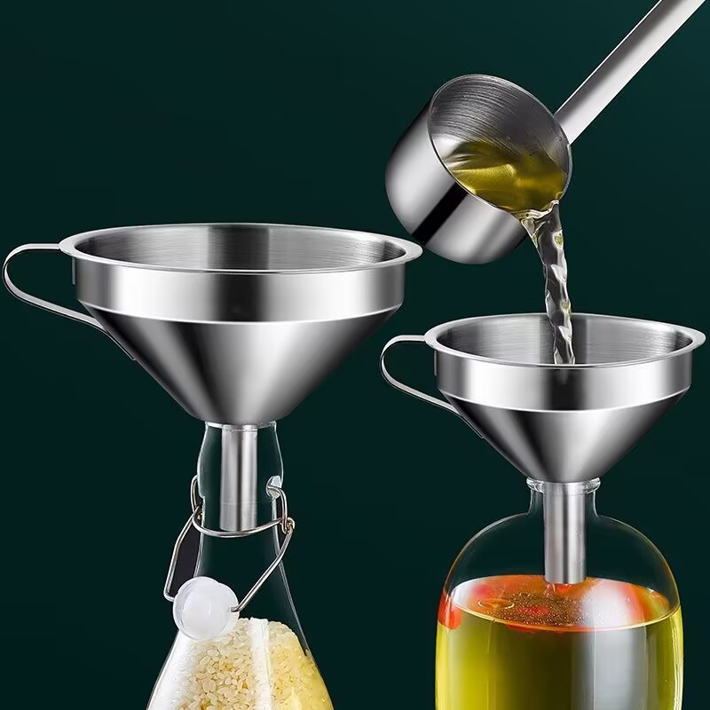 御壶加厚不锈钢漏斗家用酒提子小口径油漏倒油厨房长柄食品级