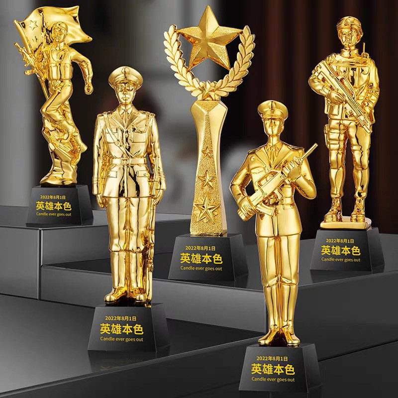 退伍军人纪念品送战友兄弟水晶奖杯老兵八一建军节礼物定制礼品