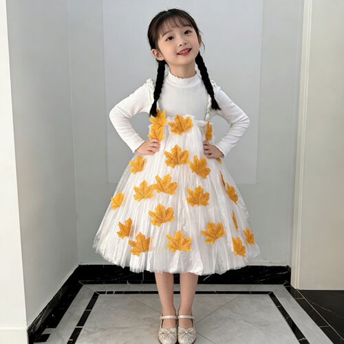 环保服装儿童环保时装秀女童幼儿园亲子走秀手工diy枫叶环保衣服