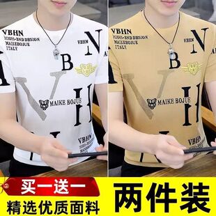 圆领 城市风貌时尚 潮牌日系新款 T恤ins青春流行潮男春季 标准五分袖