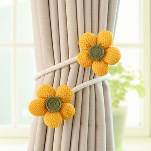 简约花朵窗帘扣绑带高级感可弯曲流苏配饰扎束带纱帘扎绳收拢神器