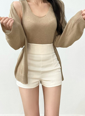 白色短裤女2024新款高腰显瘦紧身包臀性感弹力百搭三分休闲热裤夏
