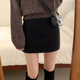 秋冬短裙女毛呢半身裙新款 高腰包臀百搭小个子紧身呢子一步裙 韩版