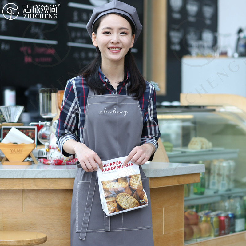 高端定制时尚休闲衬衣围裙工作服烘焙坊食品店咖啡馆西饼屋导购员