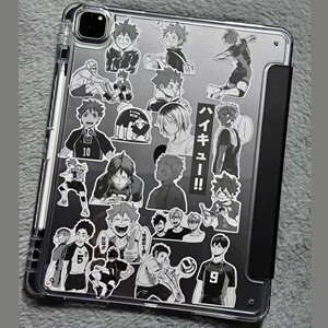 日系漫画排球少年贴纸ipadpro保护壳2024适用苹果air5磁吸11/12.9新款10.9寸2021防弯air4透明