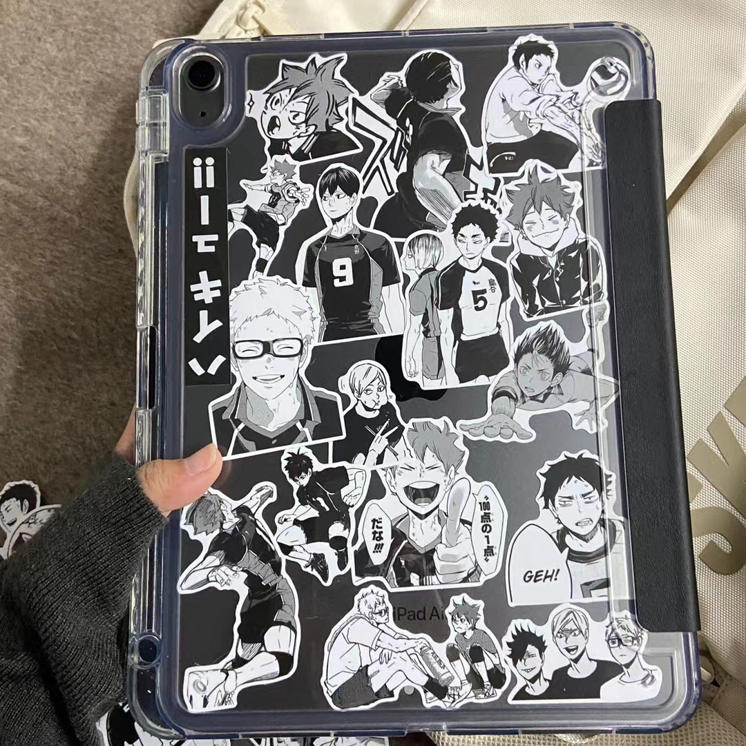 DIY排球少年贴纸MatePad保护壳pro12.2适用苹果air11.5磁吸13.2创意10.8防弯10.4透明11.5S小众风11