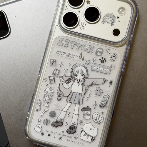 日系穿衣少女猫咪适用15苹果18ProMax手机壳iPhone12全包14可爱13Pro软17Promax防摔11保护套16女Xsmax情侣8p