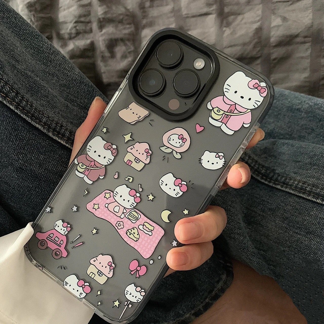 ins风卡通hellokitty凯蒂猫17/16适用苹果15promax手机壳14全包13透明iphone12可爱8p防摔XR软壳mini
