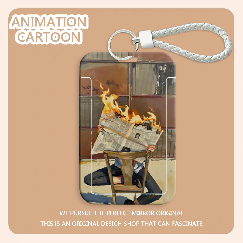 Q版搞怪插画学生卡套证件套食堂饭卡胸牌卡套校园卡羊城通保护套