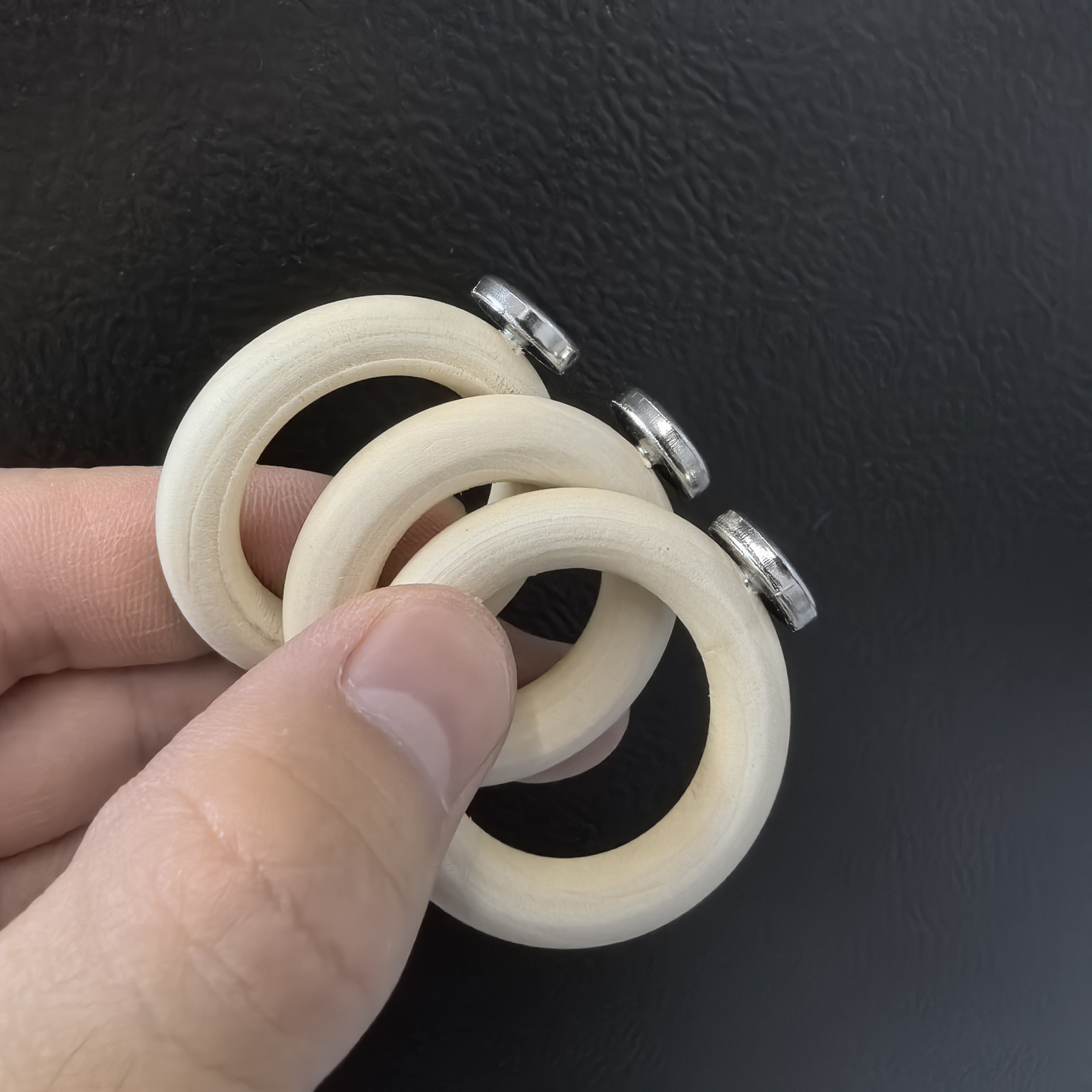 空气凤梨磁吸木环底座diy冰箱贴