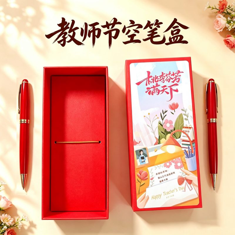 教师节礼物装笔空盒子红笔文具收纳盒礼品伴手礼手提袋礼盒高档感图片