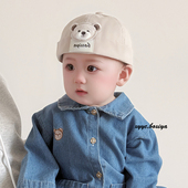 婴儿帽子男孩春秋薄款 地主帽婴儿可爱瓜皮帽男女童雅痞儿童遮阳帽