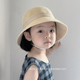 女宝宝帽子夏季 网眼遮阳女童公主风草帽太阳帽儿童大檐防晒春渔夫