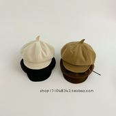 儿童帽子春秋男女孩贝雷帽宝宝遮阳八角帽韩版 百搭鸭舌帽秋冬保暖