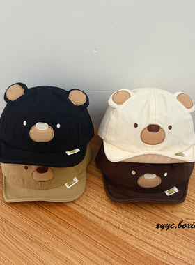 ins韩版宝宝帽子软檐鸭舌帽春秋季卡通男女婴儿儿童棒球帽秋冬潮1