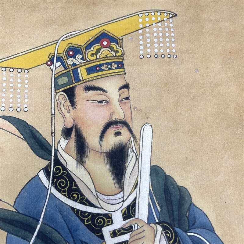 太乙真人画像 高清微喷复制装饰画神仙人物国画救苦天尊装裱挂画