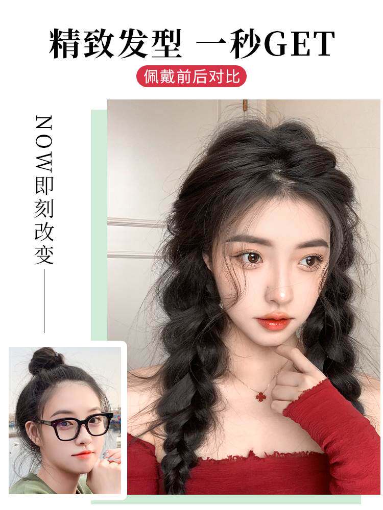 假发辫子女高马尾仿真式俏皮可爱拳击麻花长辫网红辣妹双马尾假发