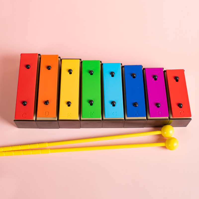 奥尔夫八音琴小钟琴音乐教具打击乐器儿童敲琴8音音砖铝板琴音块