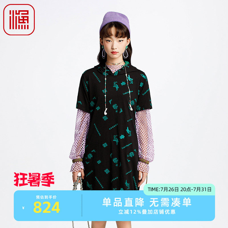 渔2024新款羊毛呢料连衣裙